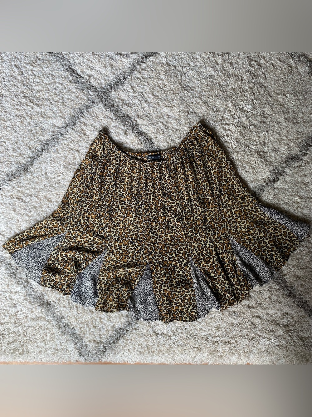 Vintage y2k Apostrophe leopard print boho skirt Size XL